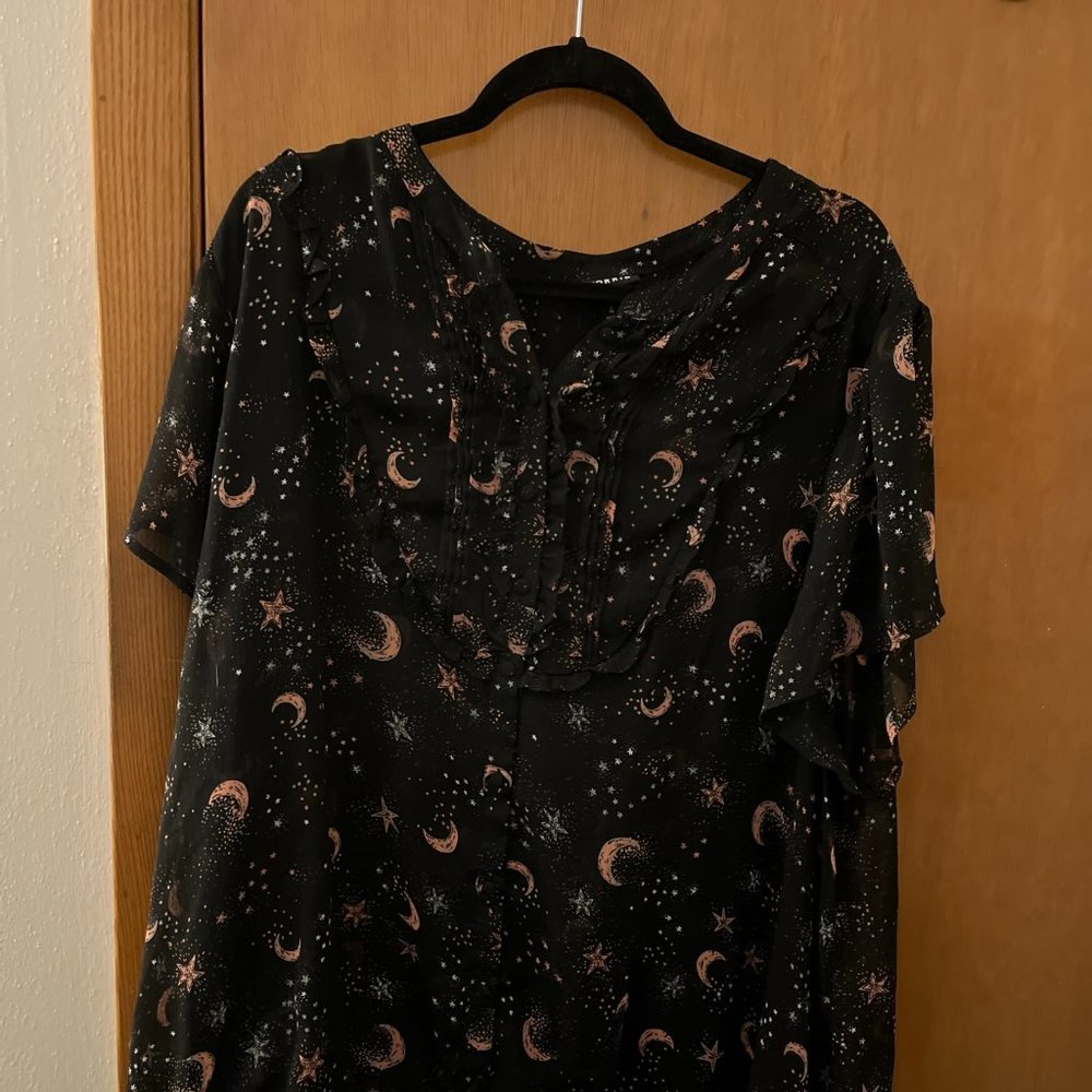 Torrid-Black Star Print Branded Top (4X)